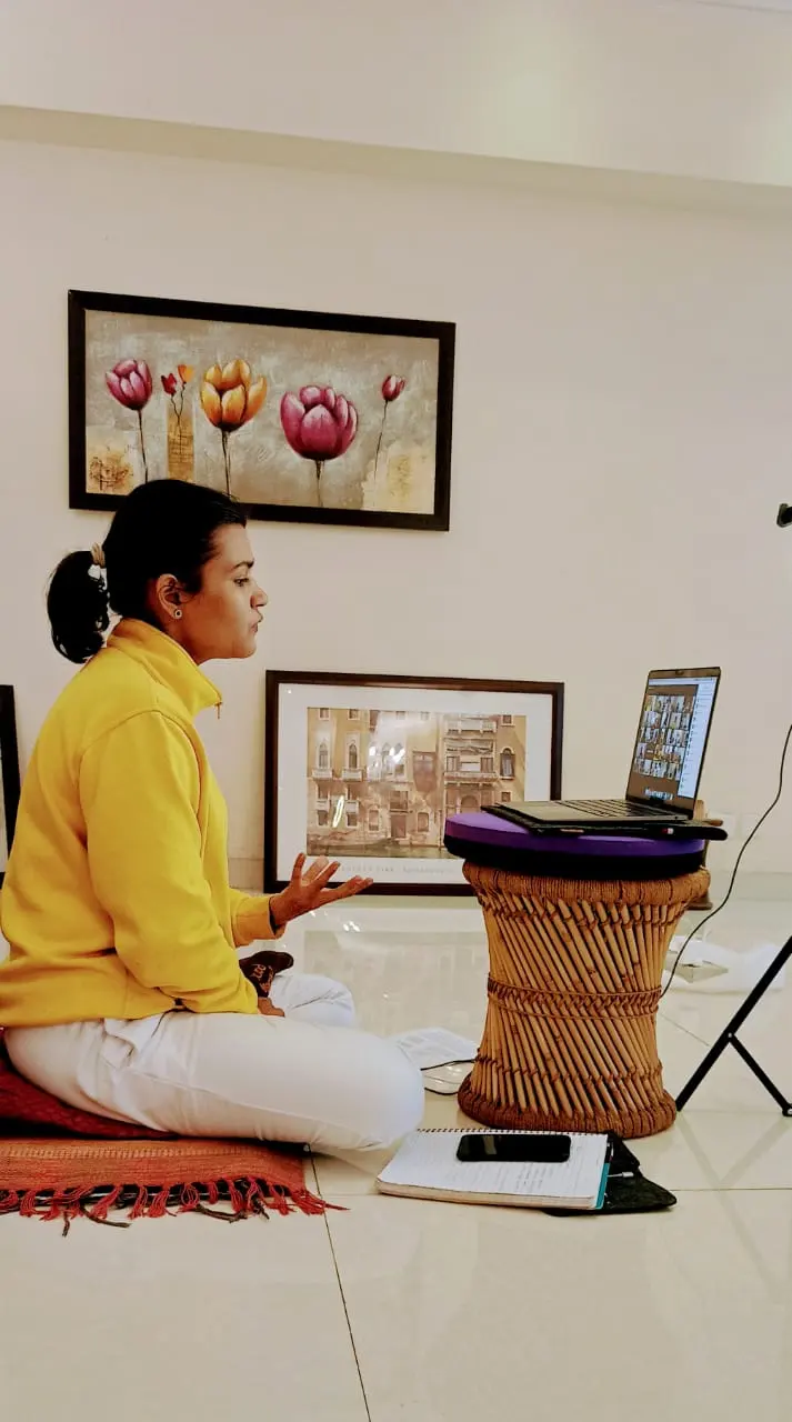 Hatha yoga theory class at Sivananda training